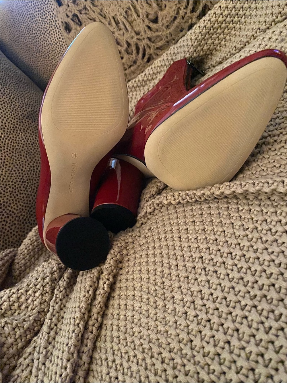 Zara red patent booties 40 9 NEW NWT - Picture 3 of 4
